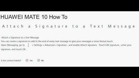 ☑️ Add Signature In SMS HUAWEI MATE 10