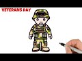 How to draw soldier  veterans day