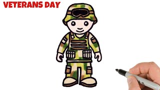 How to Draw Soldier | Veterans Day