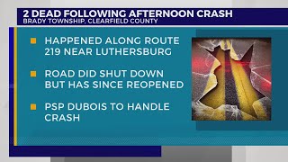 Coroner 2 people dead in Clearfield County crash