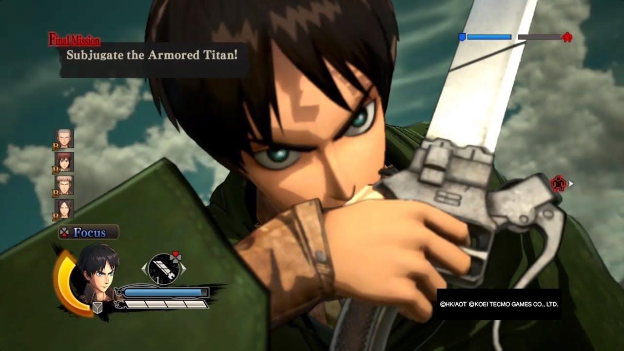 Attack on Titan Wings of Freedom Eren vs Reiner 99+ Perfected Gear Gameplay