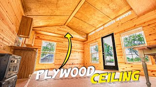 PLYWOOD Ceiling - SHED to HOUSE Conversion // Better Than Drywall // Off Grid Tiny House