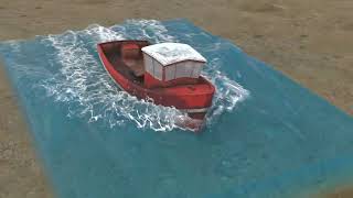 Blender 3D: Realflow boat in water
