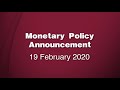 Monetary Policy Announcement | 19 February 2020 | Bank of Namibia