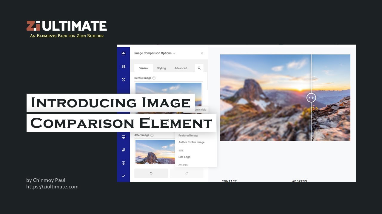 Image Comparison Element for the Zion Builder - YouTube