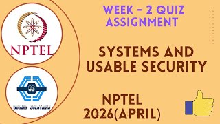 Systems and Usable Security Week 2 Quiz Assignment Solution | NPTEL 2026(April) |