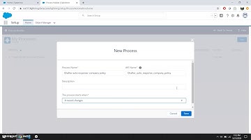 Create a new process and choose the object