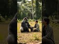 Just Her &amp; Gorilla Alone in the Wild🌿🦍