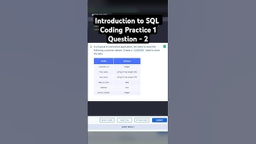Introduction to SQL | Coding Practice 1 | Question 2 | NXT WAVE  #shorts #programming #database