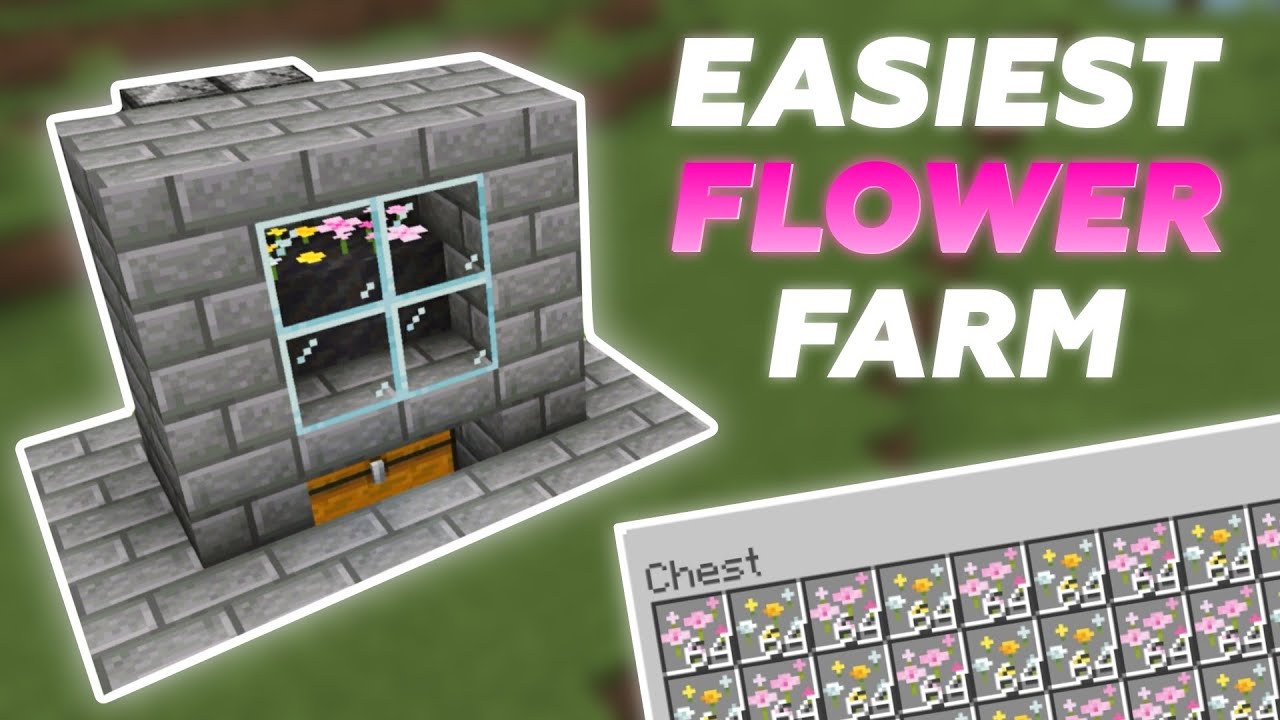Minecraft Grass Flower Farm Tutorial | Unlimited Pink Petals ...