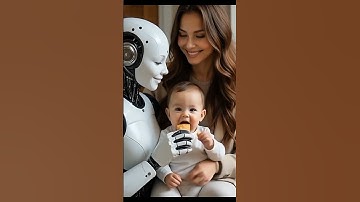 Beautiful AI humanoid robot interaction with baby #ai #robot #trending