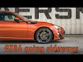GT86 going sideways at roundabout