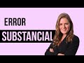 ERROR SUBSTANCIAL