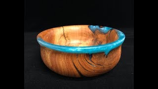 6/ Turning a cherry burl and resin hybrid bowl - and making it FLY!