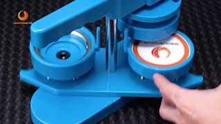 BEAMNOVA 25mm Blue Button Maker Machine Round Pin Maker Kit Rotary Style with 200 Supplies Parts