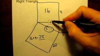 Pythagorean Theorem: Calculate the missing side length of a right triangle.MOV