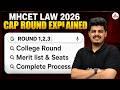 MHCET Law 2026 CAP Round In Detail | All 3 Rounds | College, Merit List &amp; Seats | Complete Process