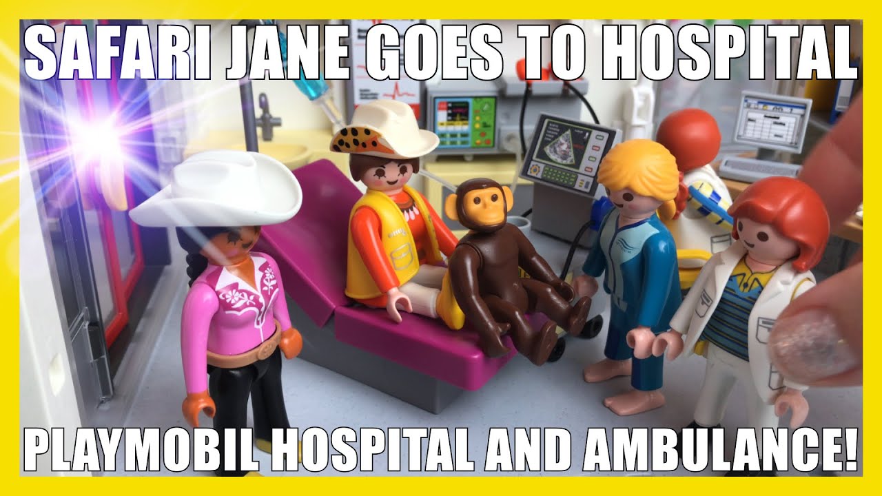 Playmobil Safari Jane goes to hospital in an ambulance!