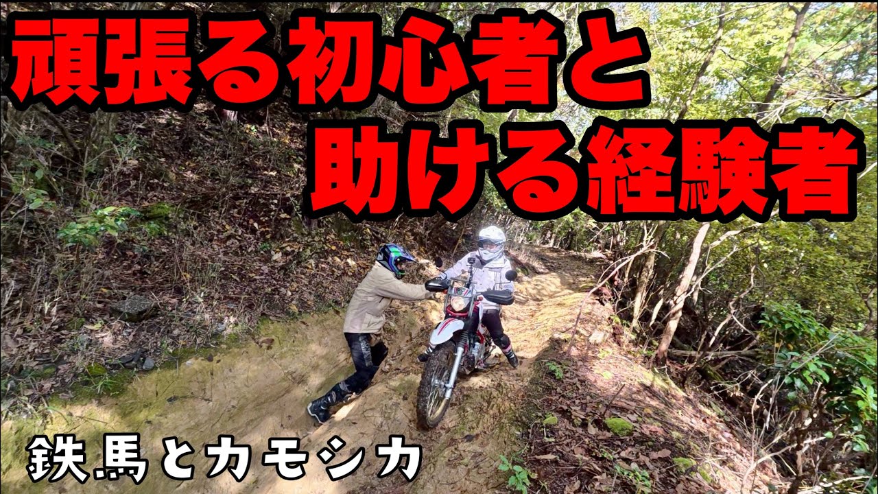 【林道3本目後半】女は度胸！頑張る林道初心者と助ける林道経験者