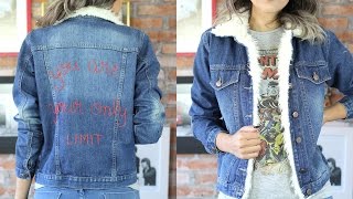 jaqueta jeans com pele de carneiro masculina