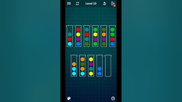 Ball Sort Puzzle Level 33 (Colour Sorting Games)