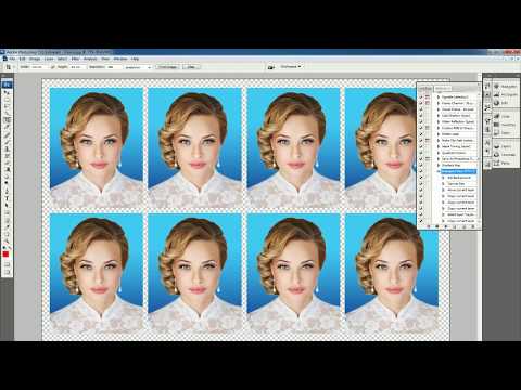 (हिन्दी ) create Passport size Photo in adobe Photoshop . (One Click)