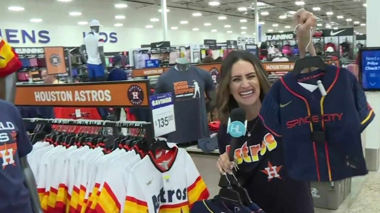 Houston Astros fans line up outside Academy to buy World Series gear