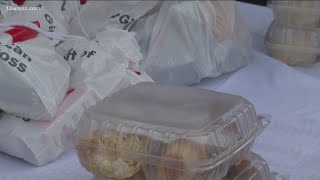 Food giveaway in Milledgeville for families impacted by the tornado