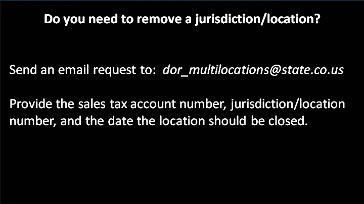 Multi Location Sales Tax Filing - Account Management