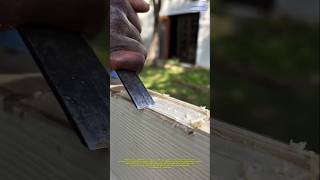 Perfect Hinge Slot Made Only with a Wood Chisel! #Shorts