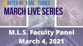 M.L.S. Faculty Panel Session (March 4, 2021) Profile