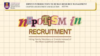 HRM533 Group Assignment Video Chapter 4: Nepotism in Recruitment 