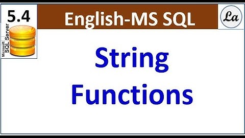 SQL String Functions