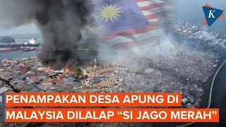 Penampakan Desa Apung di Malaysia Pasca Terbakar