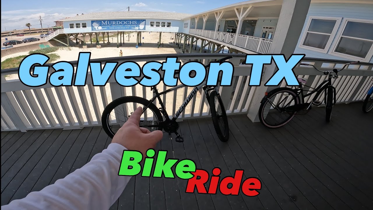 GALVESTON TEXAS bike ride on the SEAWALL / Also visit Murdochs gift