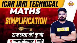 Icar Technician Maths  Simplification For Icar  Icar Iari Technician Mathematics By Nishant Sir