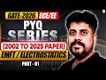 GATE 2026 & ESE PYQs 🔥 | EMFT Electrostatics (2002–2025 Papers) | Part-1 | Manoj Chouhan Sir