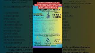 Freemason Kenya Nairobi Invitation Ceremony By Master Joseph May 29 To 30Th