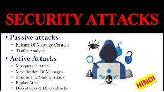 Security Attacks in Cryptography | Active Attacks | Passive Attacks #cybersecurity #networksecurity