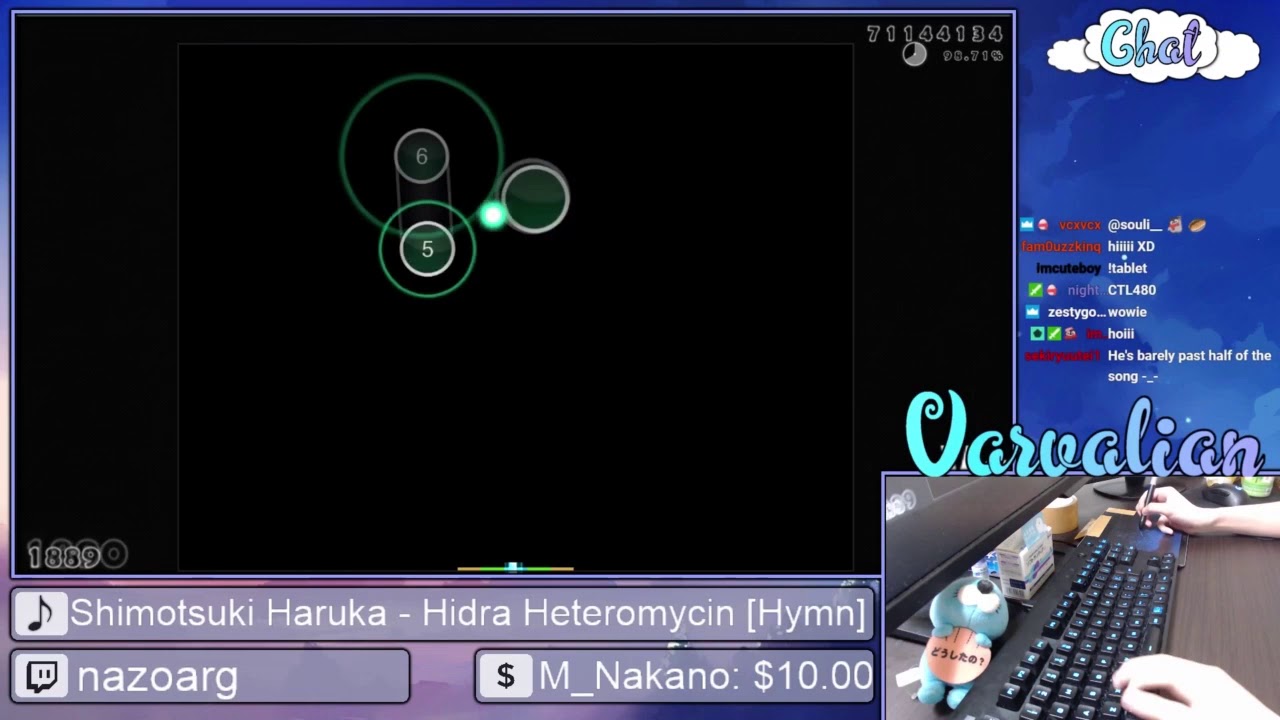 [Live] Varvalian | Shimotsuki Haruka - Hidra Heteromycin [Hymn] +HR 99.10% {#1 691pp 1xSB} - osu! umbrella lyrics