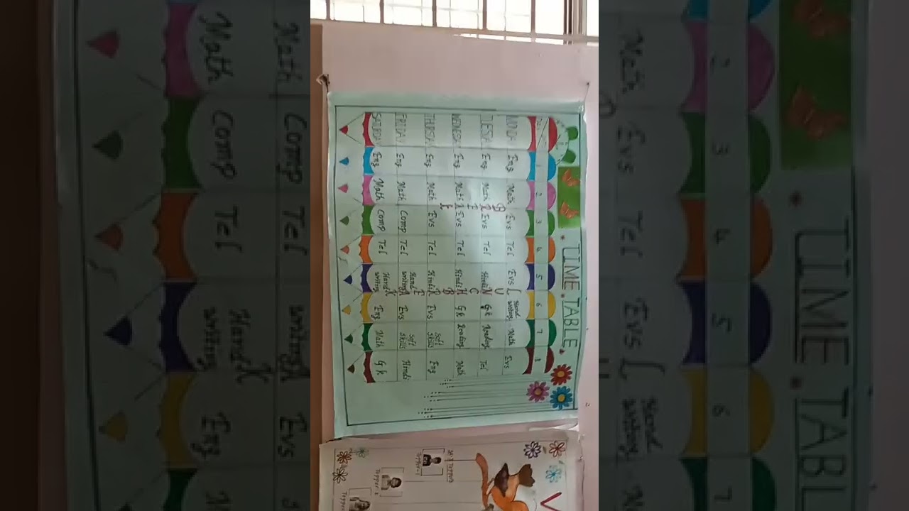 Time Table Charts for class rooms, time table designs, time table, class time table