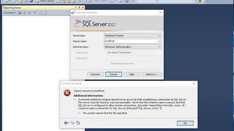 TITLE: Connect to Server, Cannot connect to localhost.