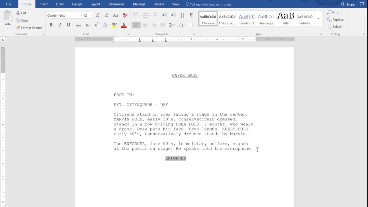 Writing Scripts on Microsoft Word For Microsoft Word Screenplay Template