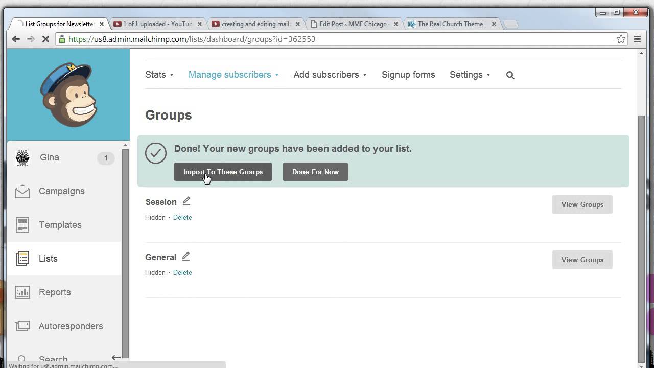 creating groups and associating subscribers with a group in mailchimp