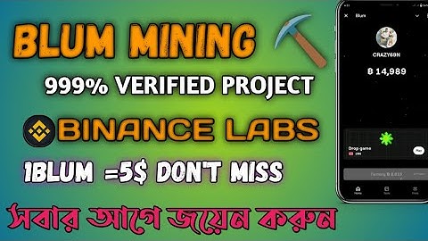 Blum Crypto Mining Project | Binance Labs Supported Project || Blum Telegram Mining Bot 2024