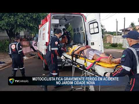 Motociclista fica gravemente ferido em acidente no Jardim Cidade Nova