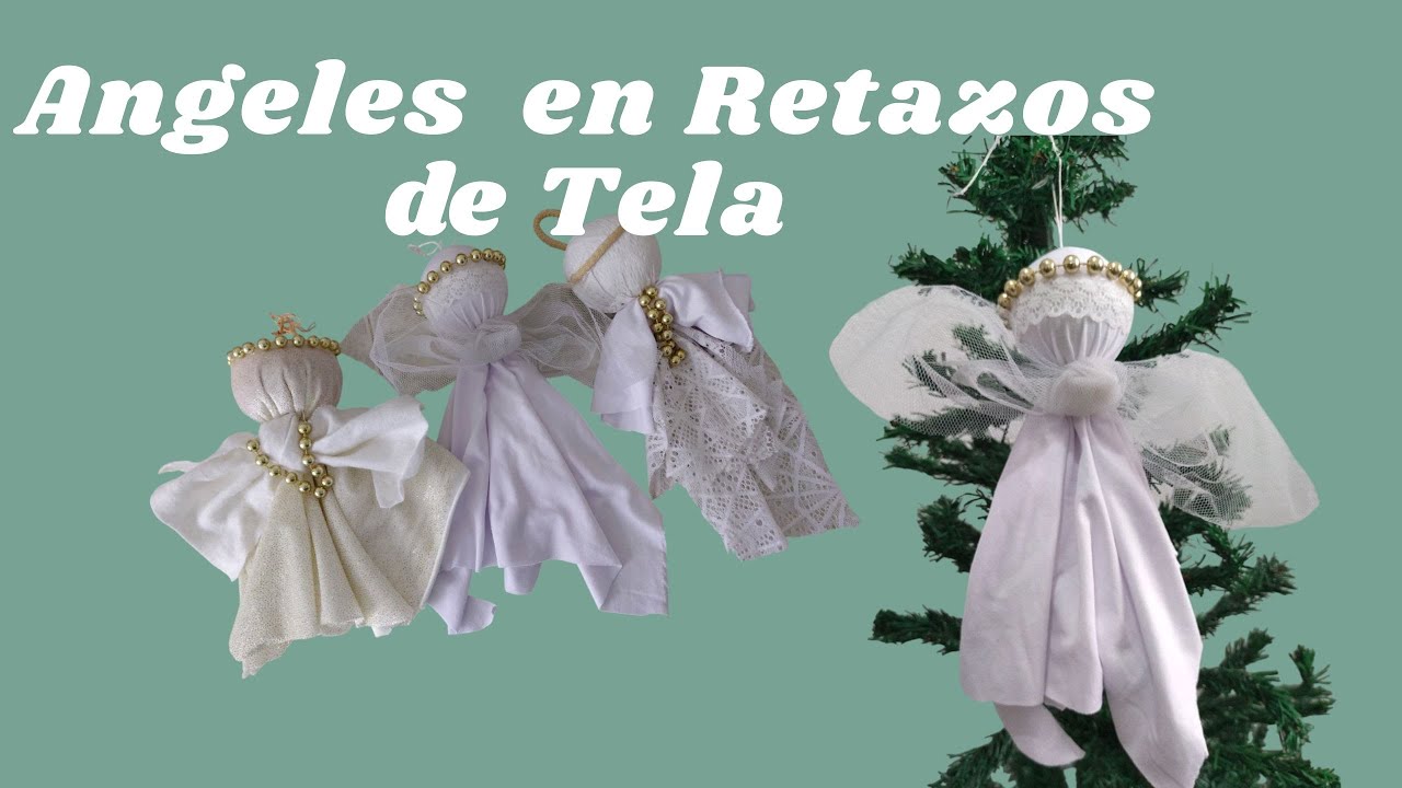 Angeles Navideño Con Retazos de Tela