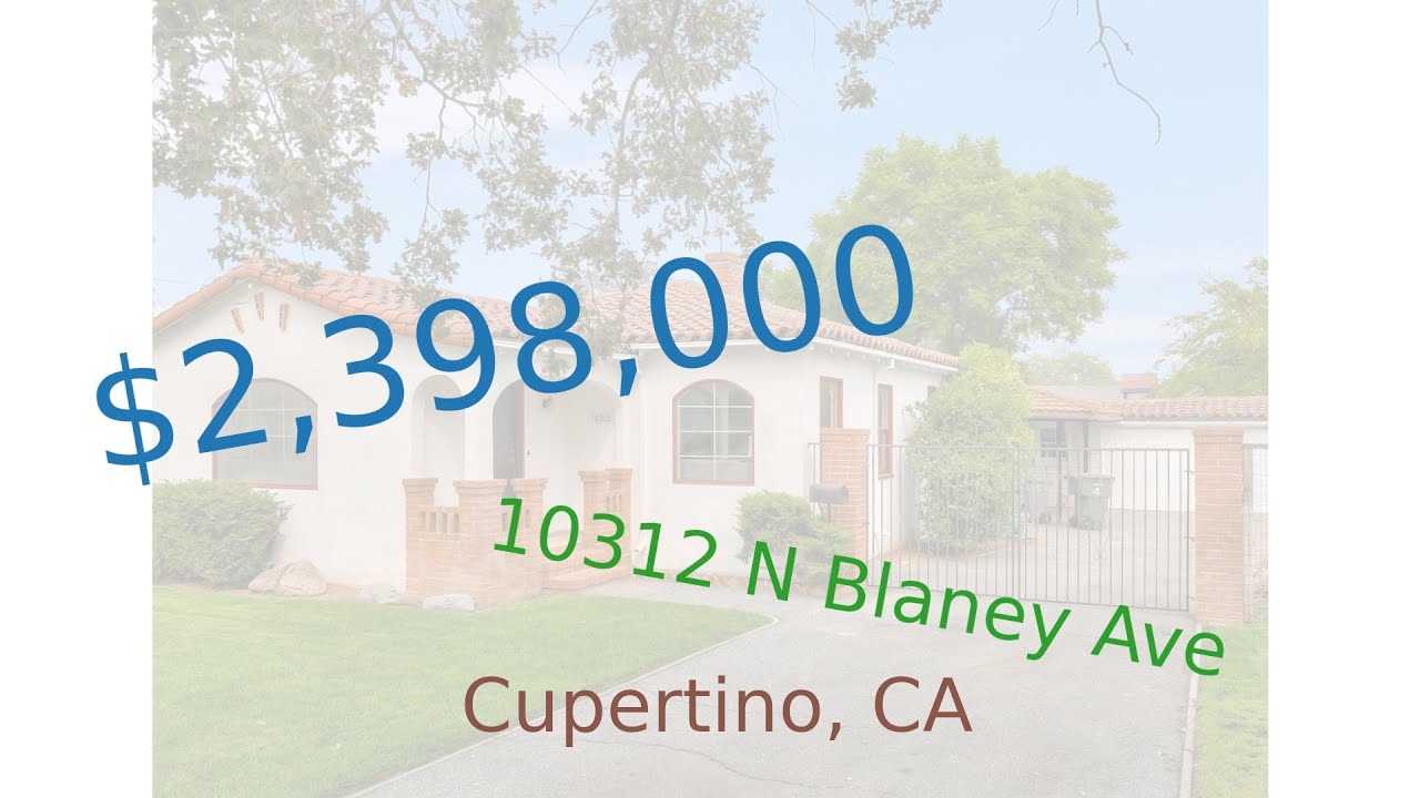 2,398,000 home for sale in Cupertino, CA (10312 N Blaney Ave, 95014