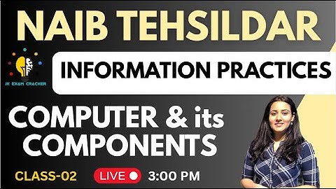COMPUTER & ITS COMPONENTS II CLASS-02 II KNOWLEDGE OF IT II NAIB TEHSILDAR II BY TANIYA MAM #JKSSB