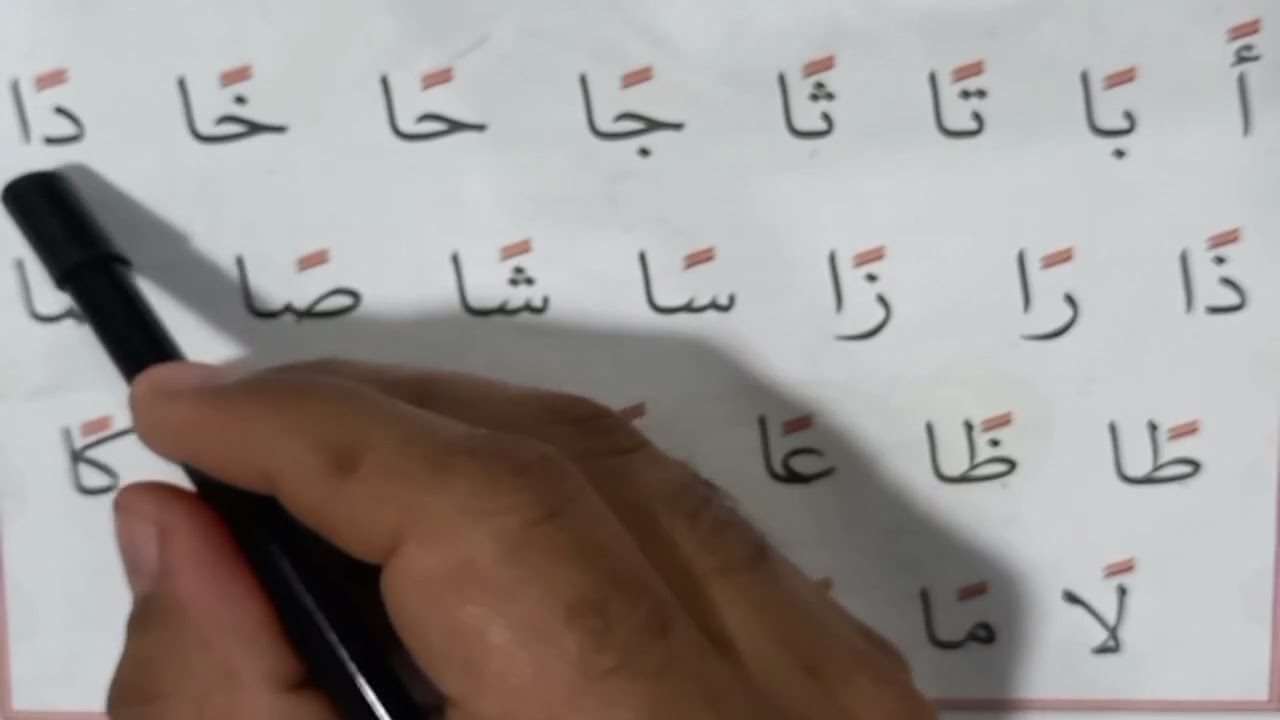 قراءة الحروف العربية بتنوين الفتح- تنوين الفتح